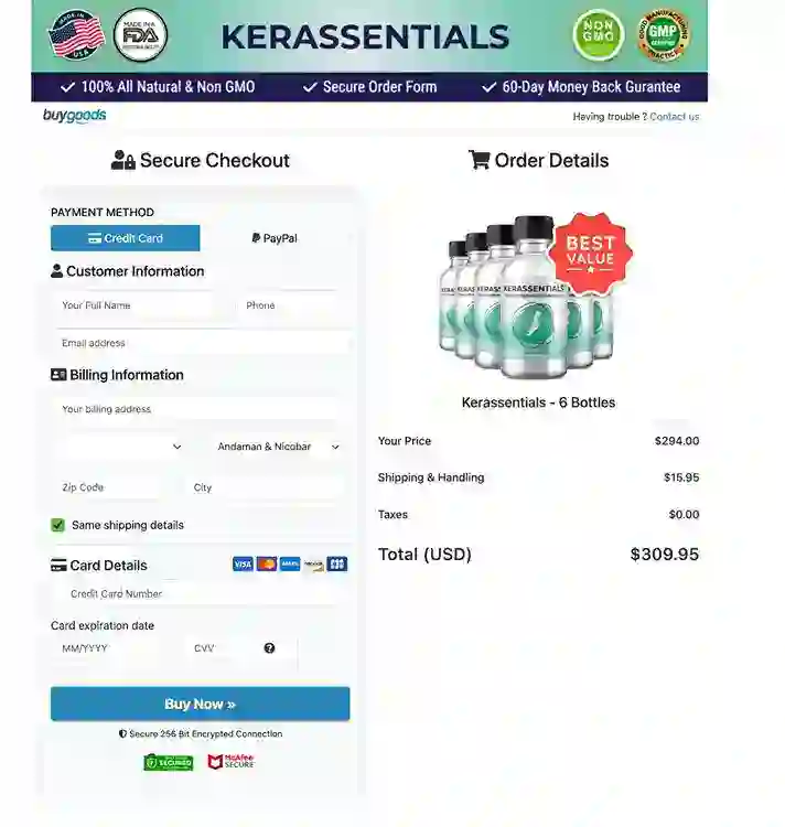 Kerassentials Order Form